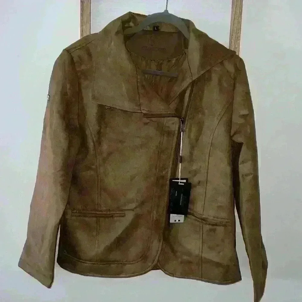 NWT BV Clothing Italian Brown Suede Leather Jacket